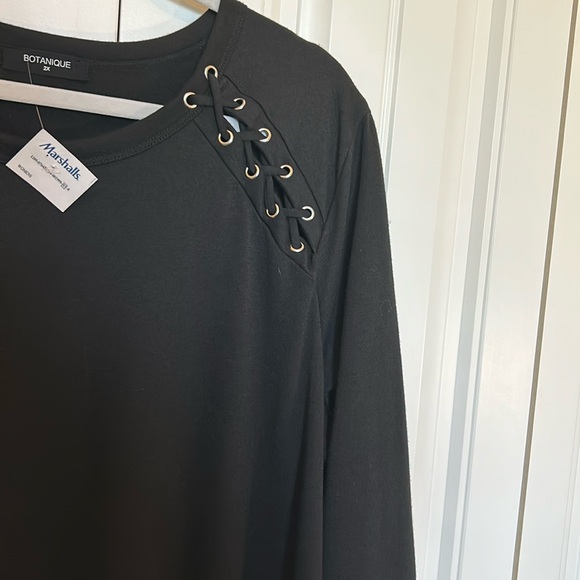 Black Botanique Dress 2X New - Picture 2 of 7